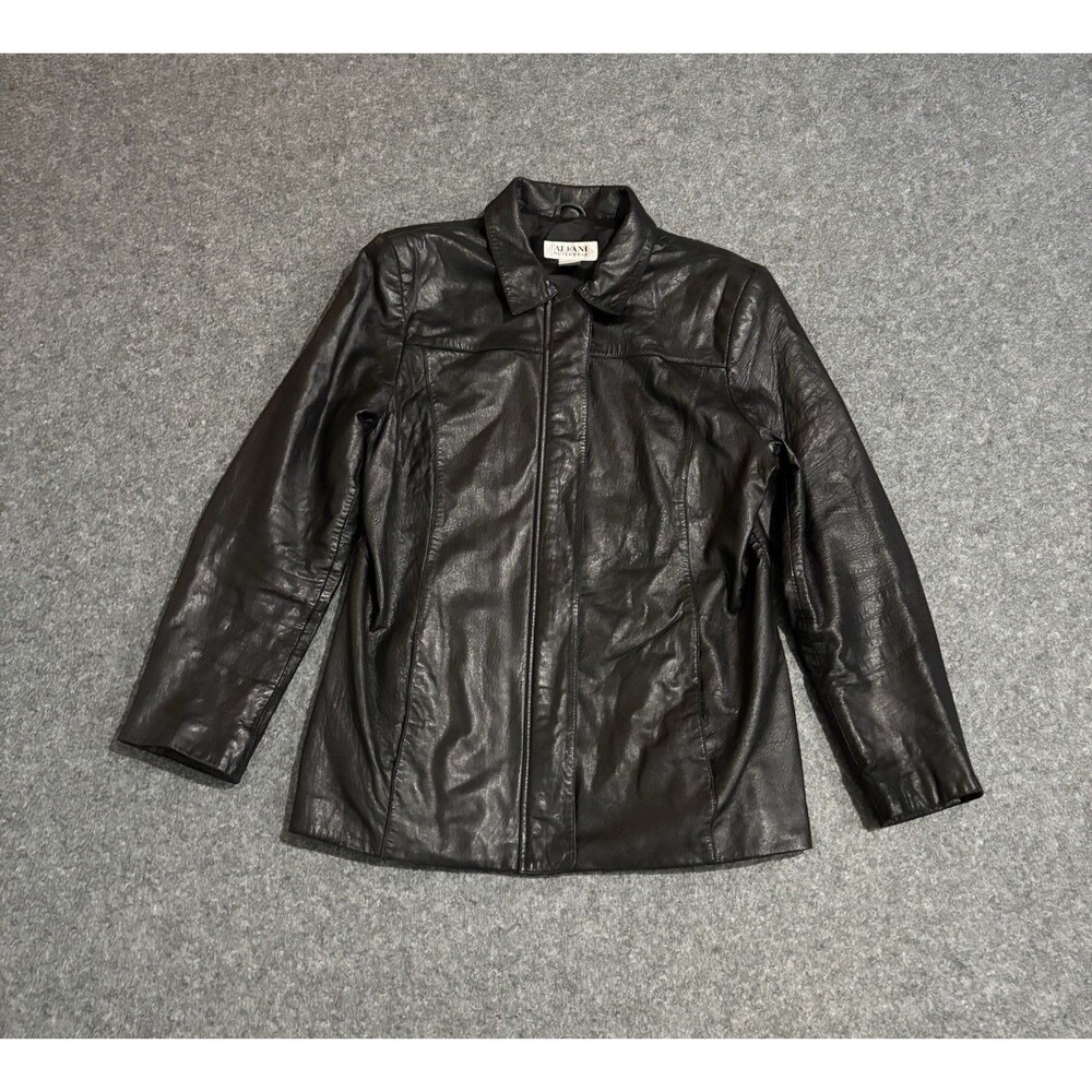 Alfani Outerwear Leather Jacket Women’s Size Large Full Zip Black